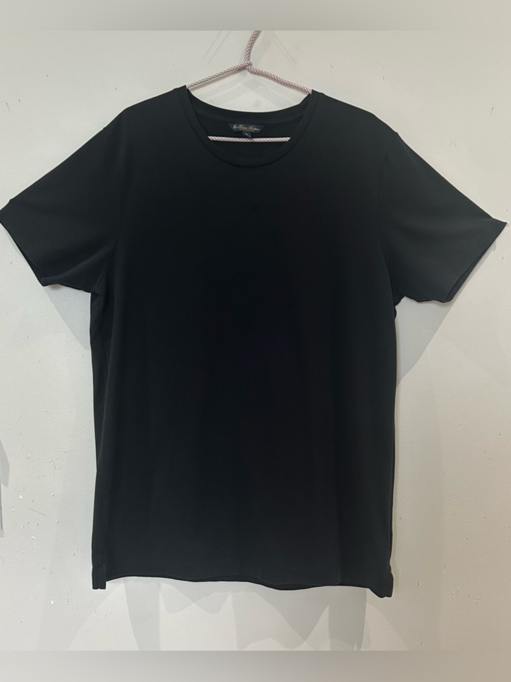 Brooks Brothers Supima Cotton T Shirt XL Soft Black Tonal Logo Side Slit Hem
